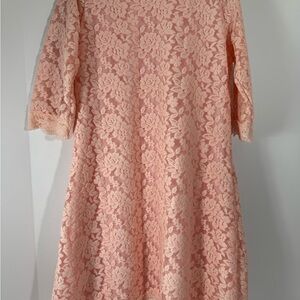 Peach Lace A-Line Dress
